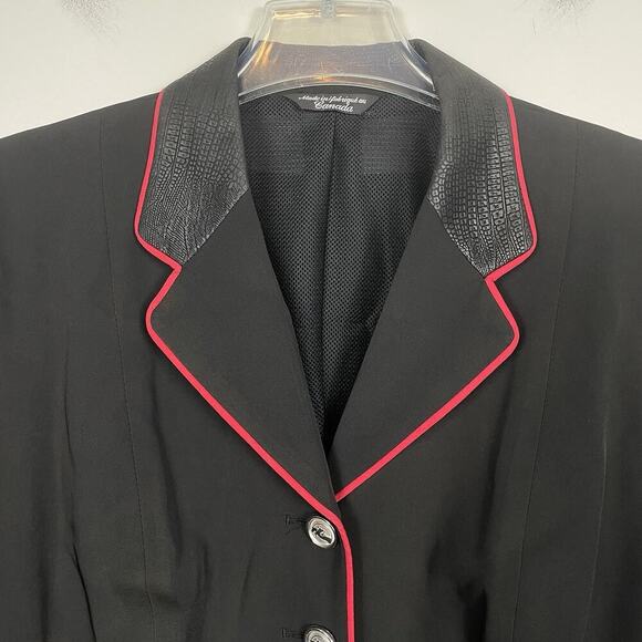 Grand Prix Equestrian Hunt Coat Women Sz 18R (Fits like 10) Black Red Trim Snake - Picture 4 of 16